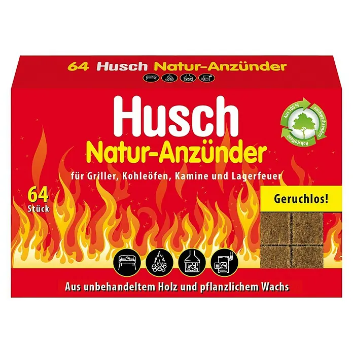 Husch Anzünder Natur - 64 Stk.