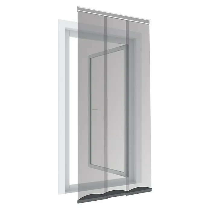 Windhager Insektenschutzvorhang Comfort - 95 x 220 cm, Anthrazit, Schraubbefestigung, Terrassentür