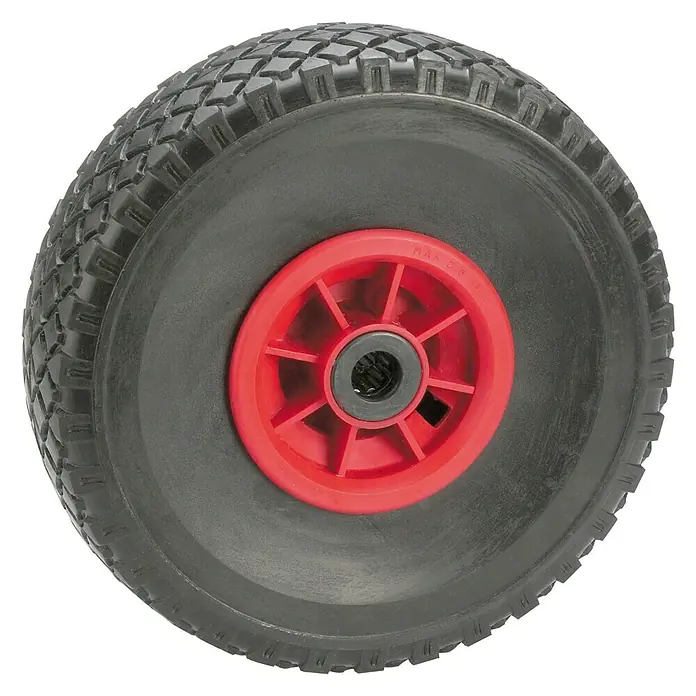 Schubkarrenrad - Durchmesser: 26 cm, Traglast: 100 kg, Nabenbreite: 75 mm, Blockprofil