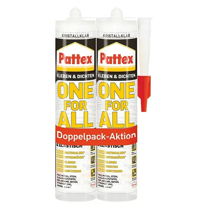 Pattex Montagekleber One for All Crystal Duo - 2 x 290 g