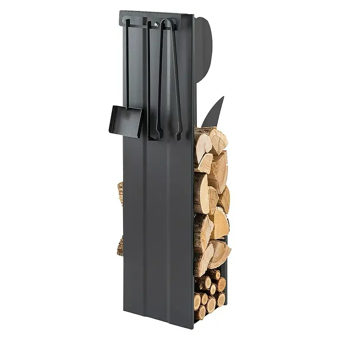 Holzkorb Fiore ATT - 30 x 33 x 110 cm, Stahl, Schwarz