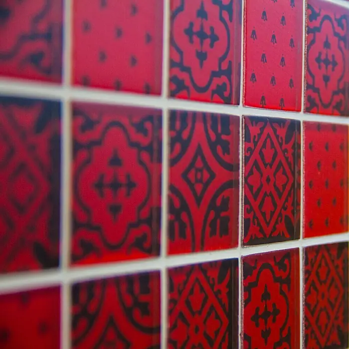 Mosaikfliese Quadrat Crystal XCM 8OP3 - 30 x 30 cm, Rot, Glänzend - Detailaufnahme