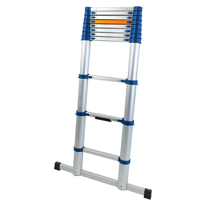 Stabilomat Teleskopleiter - Arbeitshöhe: 3,21 m, Aluminium, Transportlänge: 0,83 m - Vorderansicht