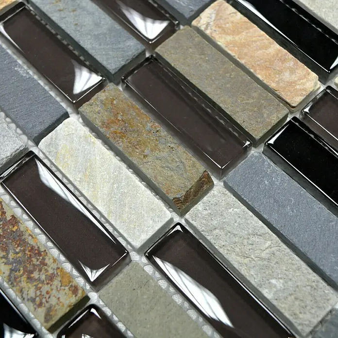 Mosaikfliese Crystal Mix XCM SM08 - 29,8 x 30,4 cm, Bunt, Glänzend