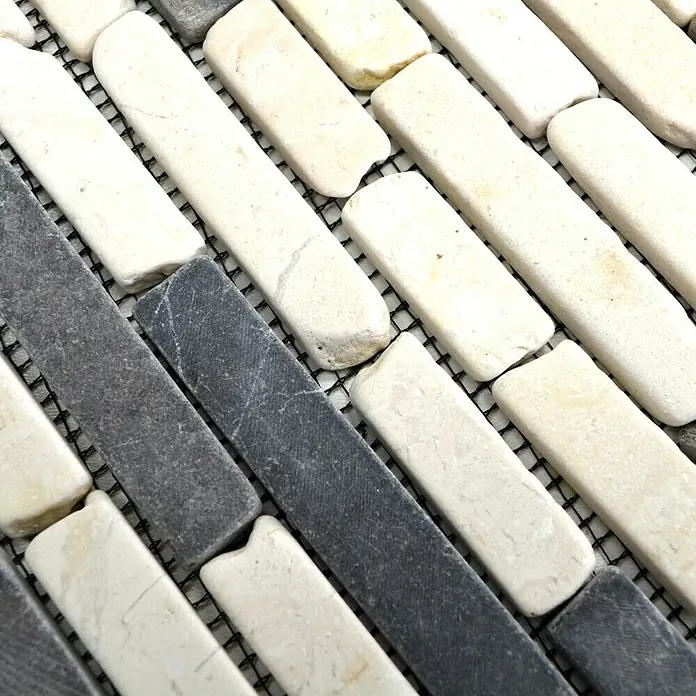 Mosaikfliese Biancone Java MOS BRICK 115 - 30,5 x 30,5 cm, Schwarz/Weiß, Matt