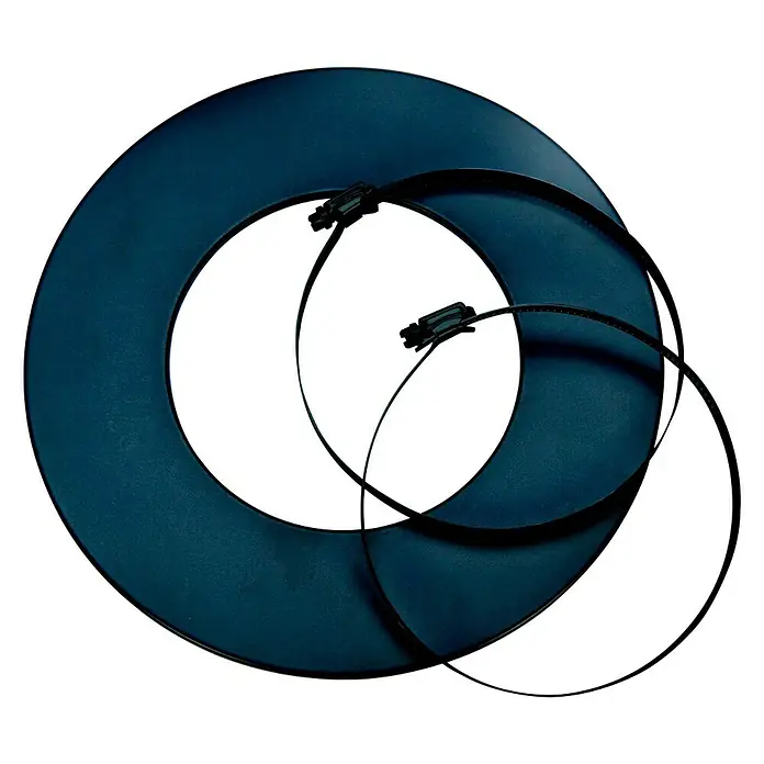 Justus Ofenrohrrosette - Durchmesser: 100 mm, Grau, Senotherm lackiert - Vorderansicht