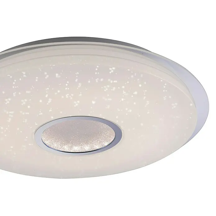LeuchtenDirekt Plafón LED - 22 W, Ø x Al: 41,6 x 8 cm, Blanco, Blanco cálido