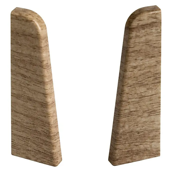 Egger Endkappe - Nussbaum hell, 2 Stk., Passend für: Egger Sockelleisten 17 x 60 mm - Vorderansicht