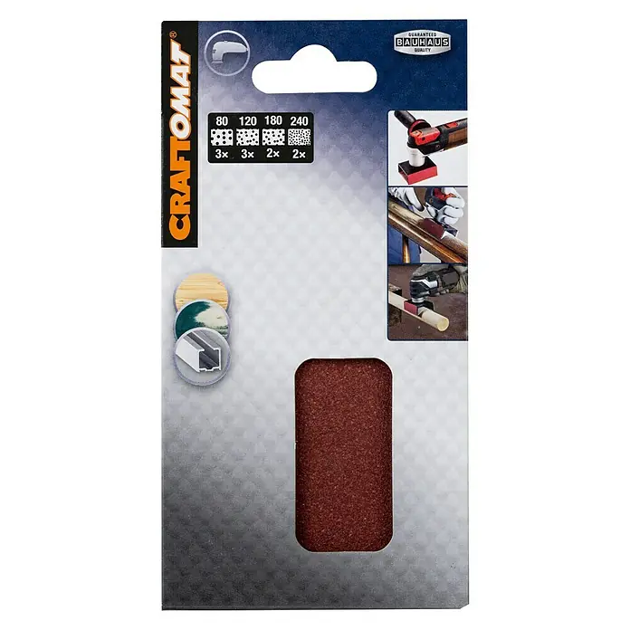 Craftomat Schleifpapier-Set - Passend für: Bosch Profilschleifer AUZ 70 G, 10 -tlg. - Vorderansicht