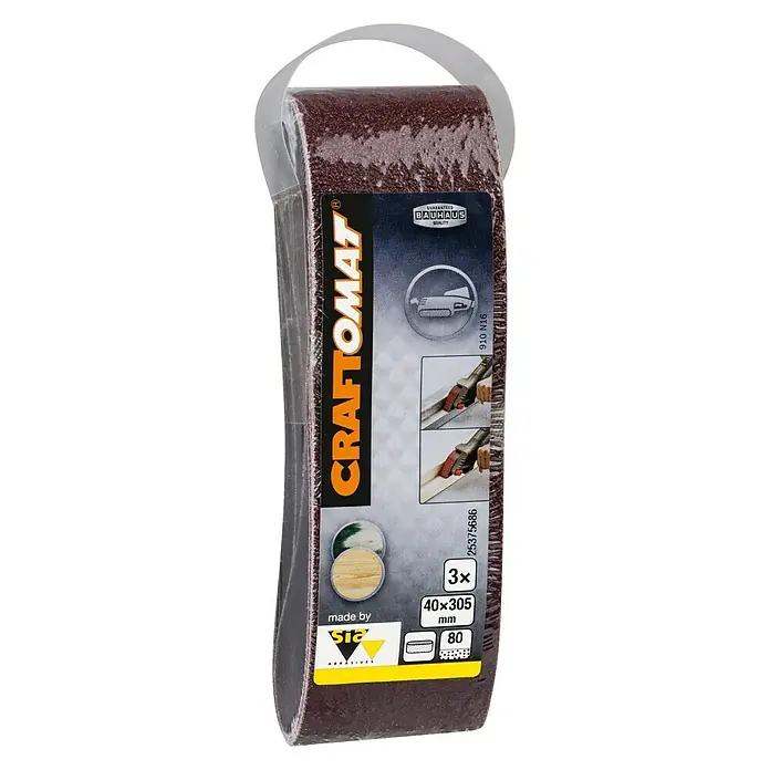 Craftomat Brusni remen BFWP - D x Š: 305 x 40 mm, Granulacija: 80, 3 Kom. - Pogled s desne strane