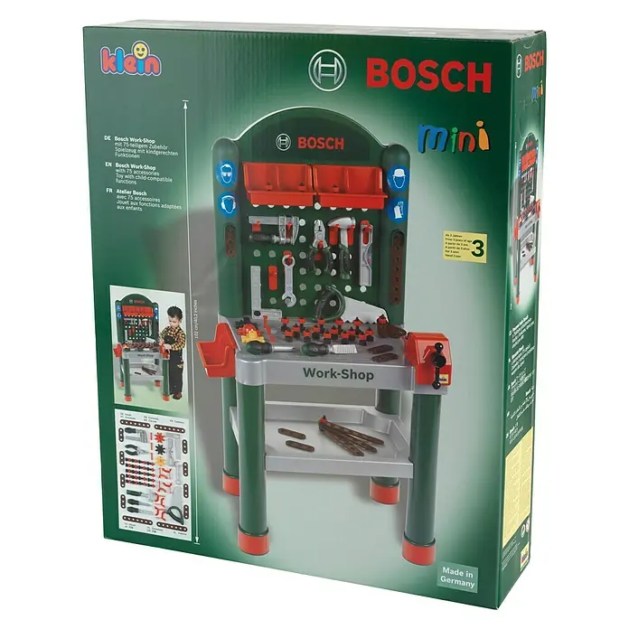 Klein Bosch Kinder-Werkbank - L x B x H: 50 x 37 x 105 cm - Vorderansicht
