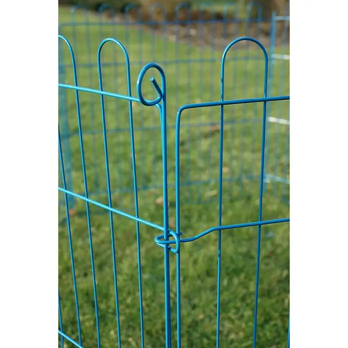 Dobar Freilaufgehege - 123 x 106 x 60 cm, Blau, Metall - Detailaufnahme