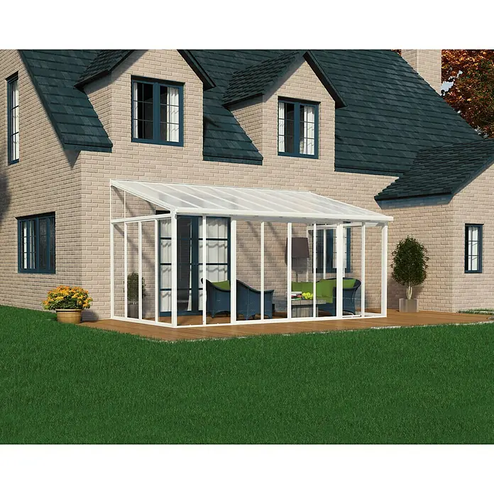 Palram – Canopia Wintergarten San Remo - B x T x H: 5,46 m x 3 m x 3,1 m, Verkehrsweiß - Stimmungsaufnahme