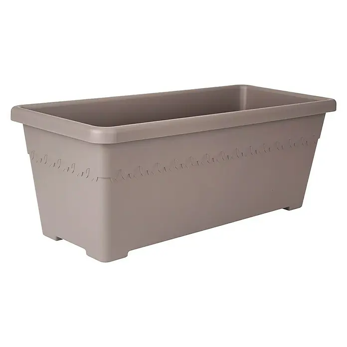 Elho Algarve Plastična žardinjera Long - Vanjska dimenzija (D x Š x V): 58,5 x 25,5 x 22 cm, Plastika, Taupe - Pogled odozgo
