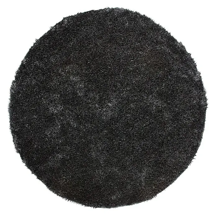 Kayoom Teppich rund Diamond - Anthrazit, Durchmesser: 160 cm, 100 % Polyester - Vorderansicht