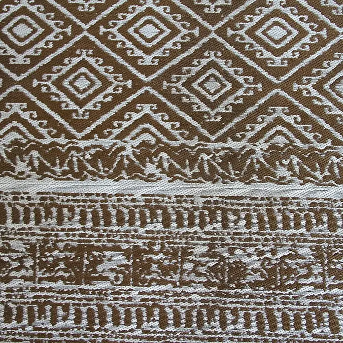 Kayoom Teppich Sunny Rund 100 - Braun, Beige, Durchmesser: 120 cm, 100% Polyester - Detailaufnahme