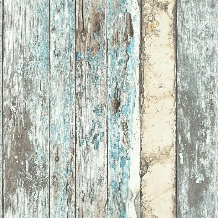 Papel pintado Tablilla madera - Multicolor, Estructuras finas, Decoración: Estilo madera, 10,05 x 0,53 m