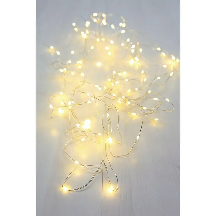 Globo Guirnalda luminosa LED Venuto - Para interior, 100 luces, Longitud del cable: 9,9 m, Cobre, Plateado metálico, Transparente
