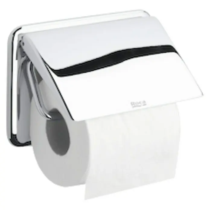 Roca Hotels 2.0 Portarrollos papel higiénico - Con tapa, Cromo, Metal