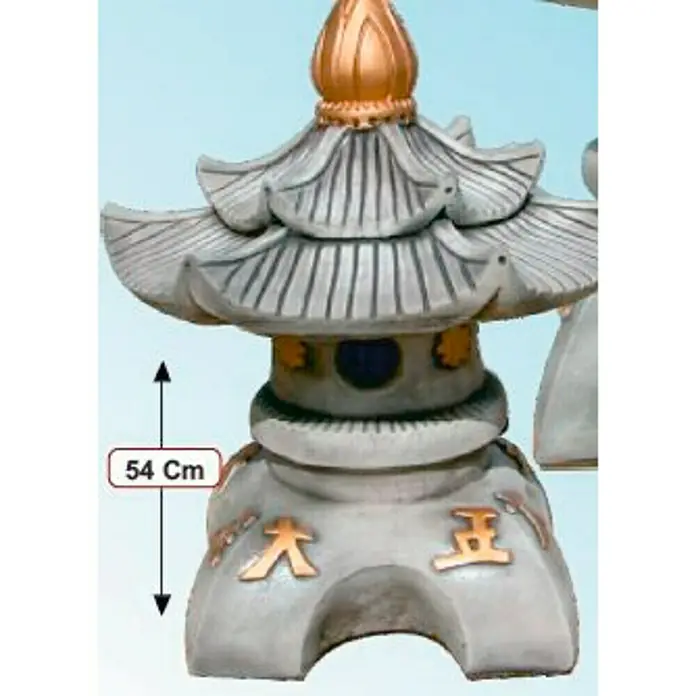 Figura decorativa Farol Pekin - Altura: 54 cm, Blanco viejo