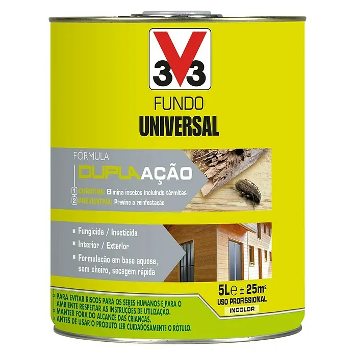 V33 Protección para madera fondo Universal Doble Acción - Incoloro, 5 l