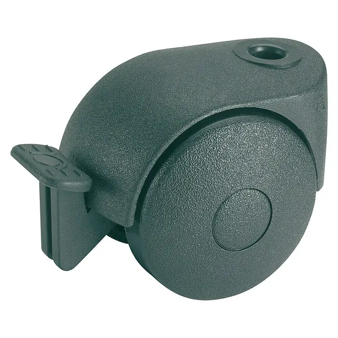 Dörner & Helmer Doppelrolle - Durchmesser Rollen: 40 mm, Traglast: 20 kg, Gleitlager, Mit Rückenloch und Feststeller, Durchmesser Rückenloch: 8 mm