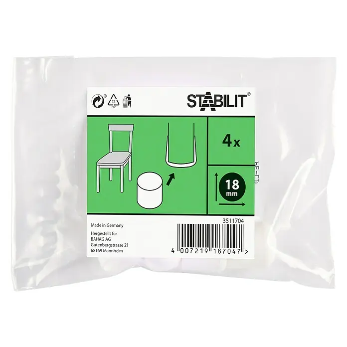 Stabilit Kapice za cijevi - 18 mm, Bijele boje, 4 kom