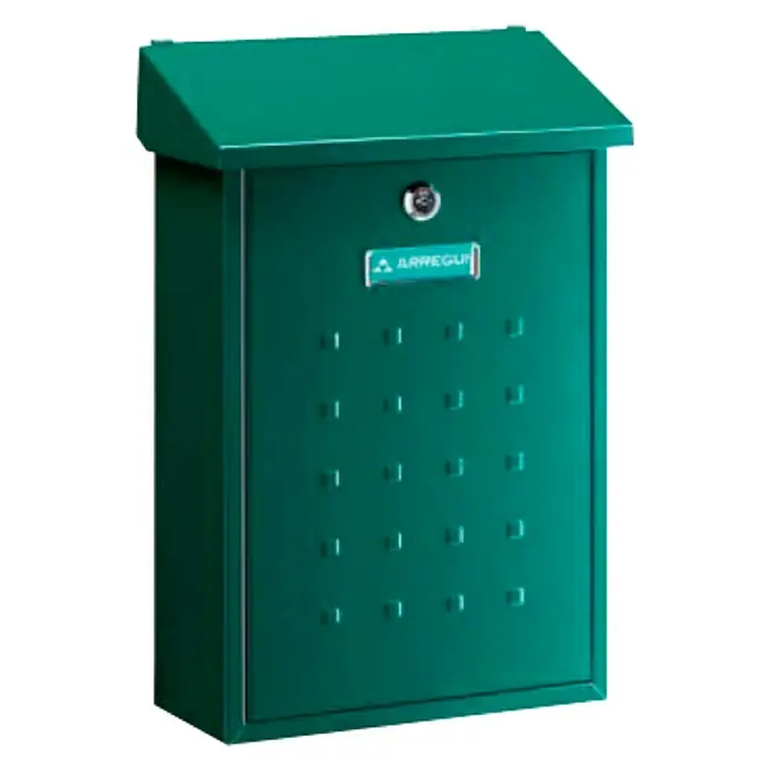 Arregui Premium Buzón de correo E-5603 - Acero, L x An x Al: 25 x 10 x 40 cm, Verde