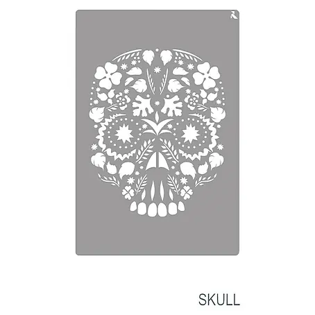 La Pajarita  Plantilla decorativa Stencil Skull