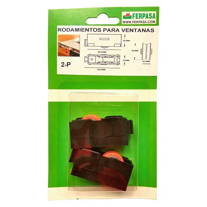 Cojinete de bolas pástico 2-P - Diámetro: 16 mm, Ancho: 15 mm