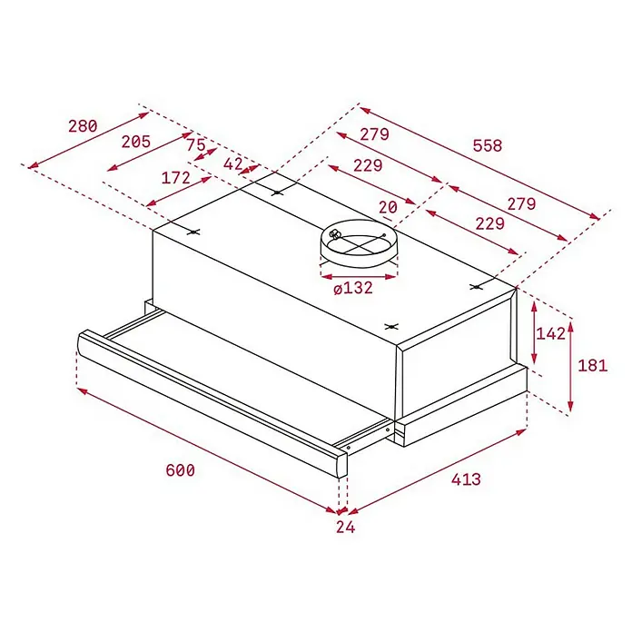 Teka Campana integrable TL6310 - Ancho: 60 cm, Potencia de aire máx.: 332 m³/h, Acero inoxidable