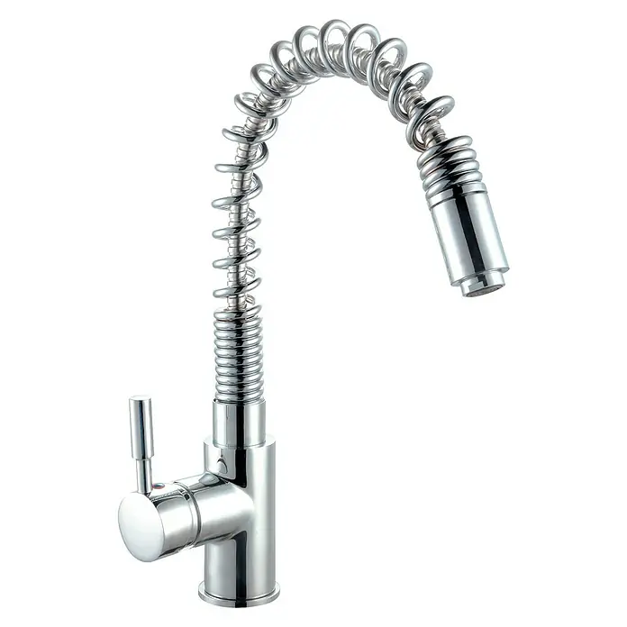 Rousseau Grifo de cocina Profesional - Cromo, Brillante, Muelle espiral