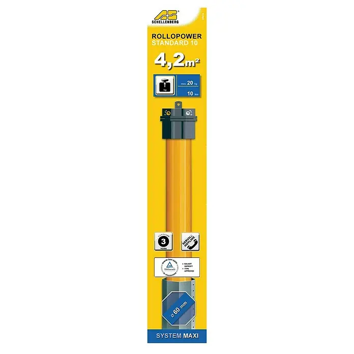Schellenberg Motor tubular Maxi Standard - Específico para: Persianas enrollables hasta 20 kg, Diámetro eje octogonal: 60 mm