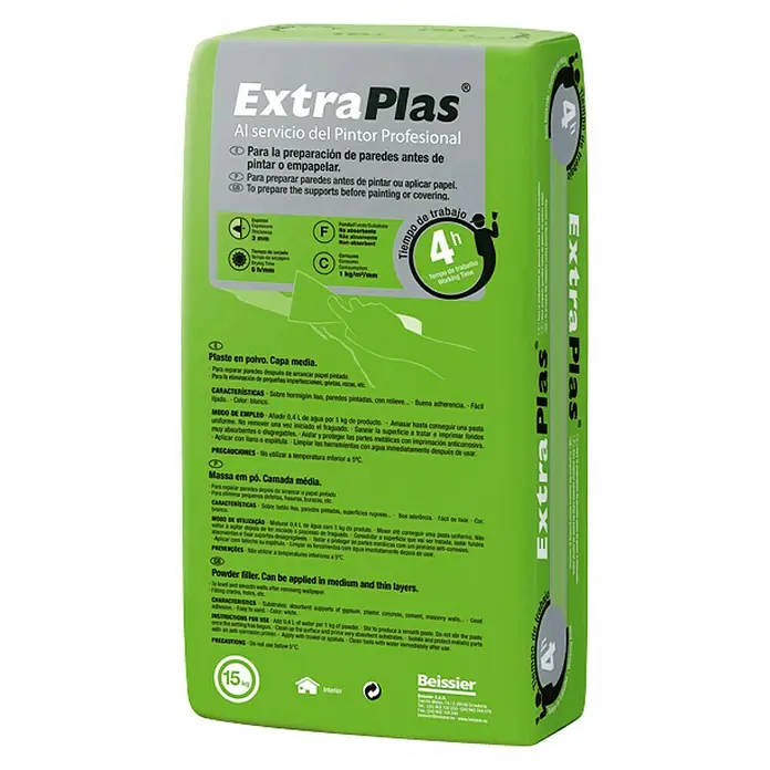 Beissier Polvo para masilla Extraplas 8h - Blanco, 15 kg