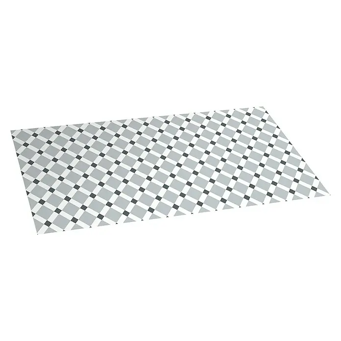 Alfombra de vinilo Croma Gres - Blanco/gris, 110 x 50 cm