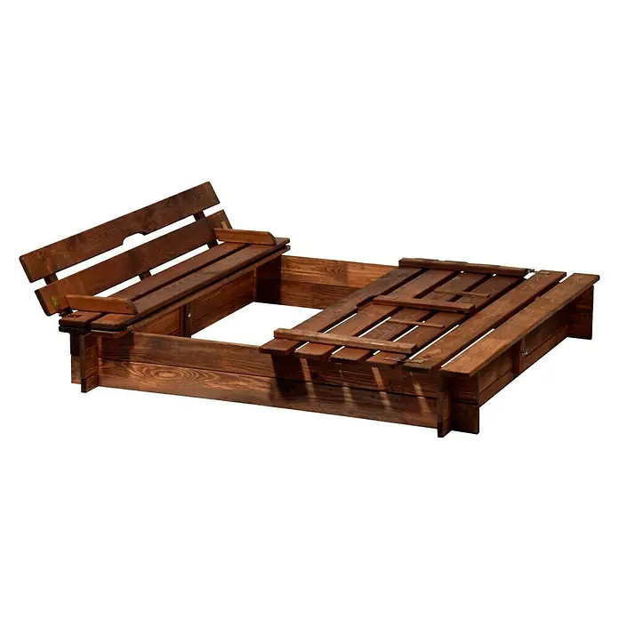 Dobar Sandkasten - 118 x 118 x 20 cm, Holz - Linke Seitenansicht