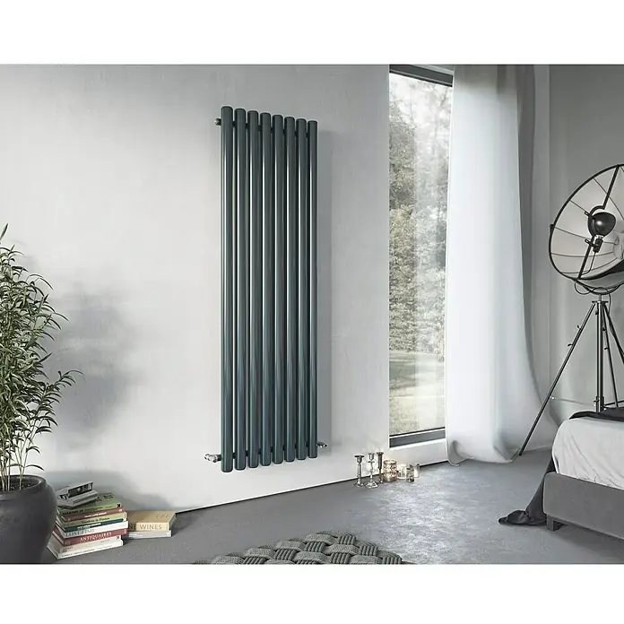 Ximax Raumheizkörper Erupto - 58,5 x 60 cm, 672 W, Anthrazit - Vorderansicht