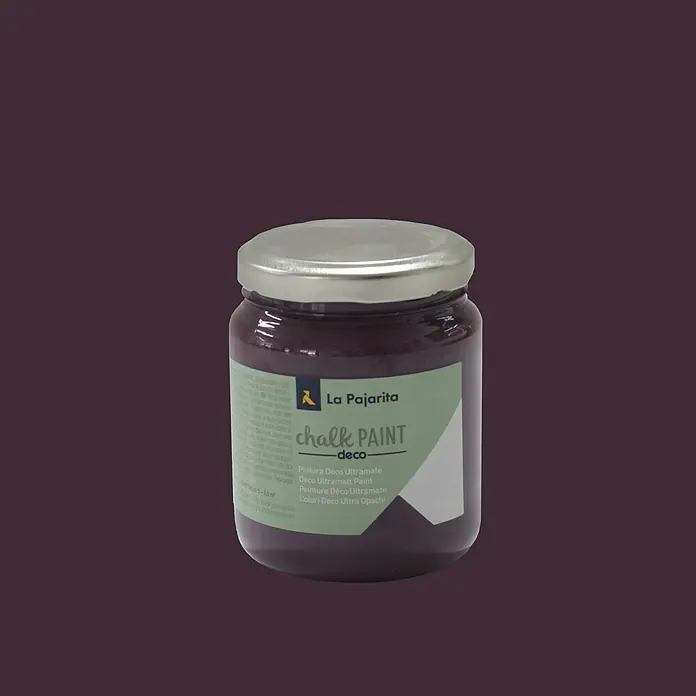 La Pajarita Pintura de tiza Chalk Paint - Aubergine, 175 ml, Mate - Vista frontal