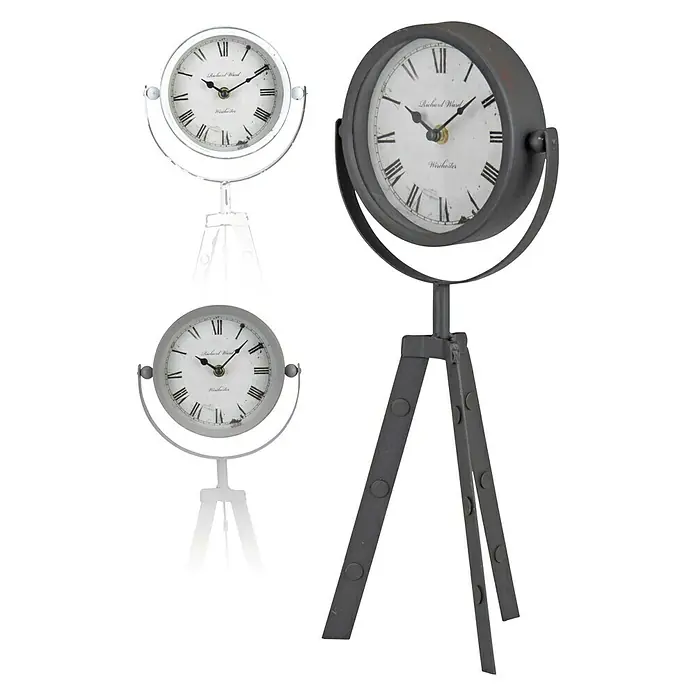 Reloj de mesa Trípode - Blanco o negro, Diámetro: 15 cm - Vista frontal