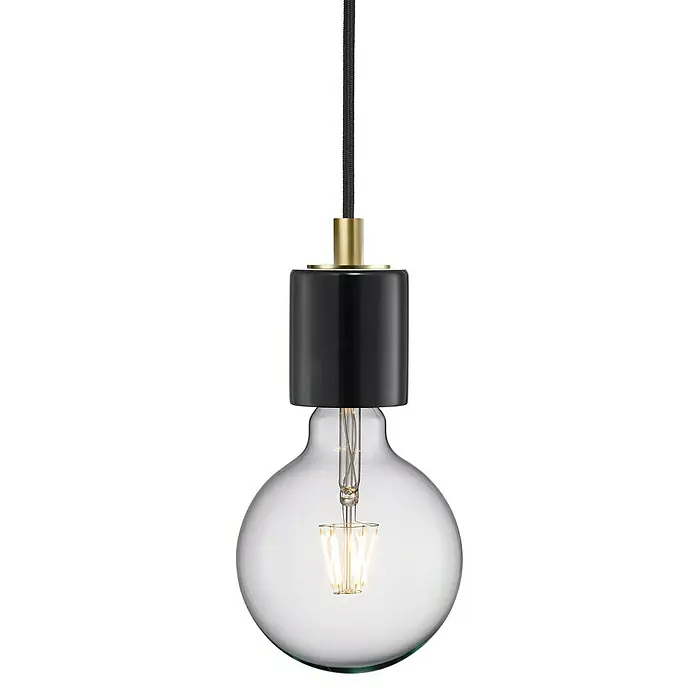 Nordlux Lámpara colgante Siv - 60 W, L x An x Al: 6 x 6 x 10 cm, Negro, E27 - Vista frontal