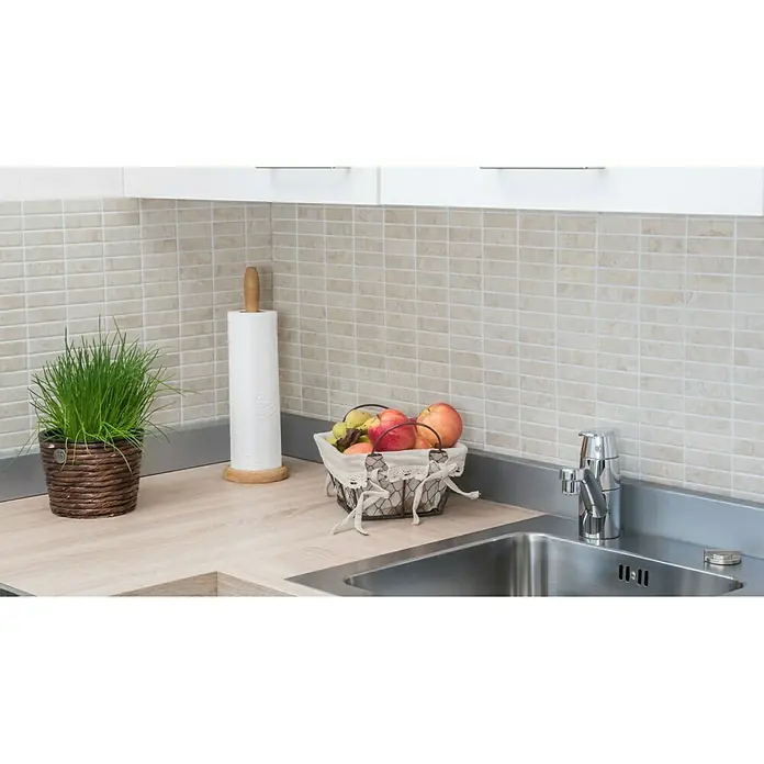 Mosaikfliese Stäbchen Uni ST SO 45 - 29,7 x 29 cm, Beige, Matt - Stimmungsaufnahme
