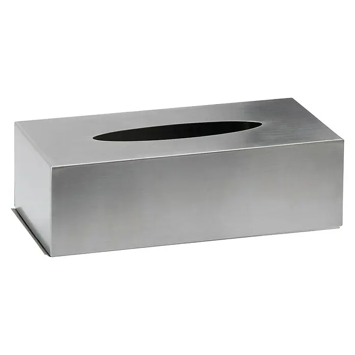 Camargue Paris Kutija za kozmetičke maramice - 12 x 24 x 7 cm, Plemeniti čelik, Očetkano