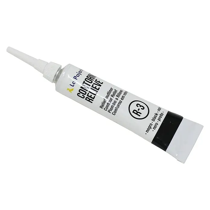 La Pajarita Pintura Contorno relieve - Negro, 20 ml