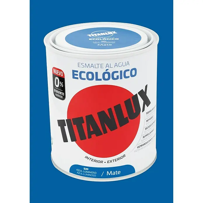 Titanlux Esmalte de color Eco - Azul luminoso, 750 ml, Mate