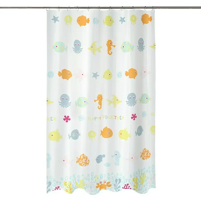 Spirella Cortina de baño textil Happy Fish - An x Al: 180 x 200 cm, Multicolor