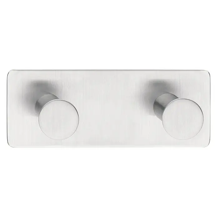 Tesa Powerbutton Doppelhaken Powerbutton - Rechteckig, Edelstahl, Selbstklebend