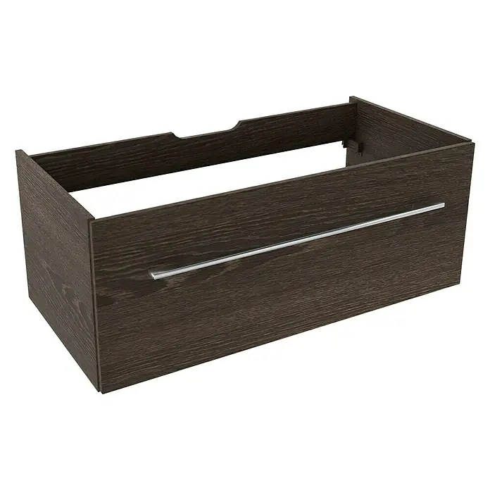 Camargue Stella Waschtischunterschrank - 99,4 x 48,8 x 39 cm, 1 Schubkasten, Ohne Beleuchtung, Eiche Maron - Linke Seitenansicht