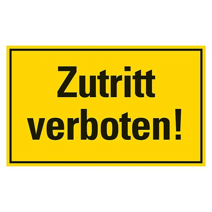 Pickup Verbotsschild - L x B: 33 x 20 cm, Motiv: Zutritt verboten - Draufsicht