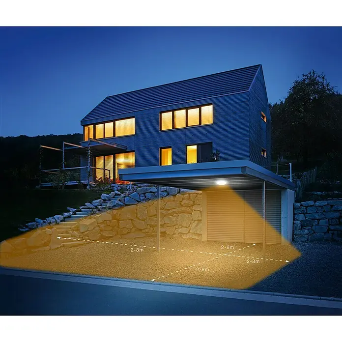 Steinel LED-Außendeckenleuchte DL Vario Quattro - 9,8 W, L x B x H: 31 x 31 x 6,9 cm, Weiß, IP54 - Vorderansicht