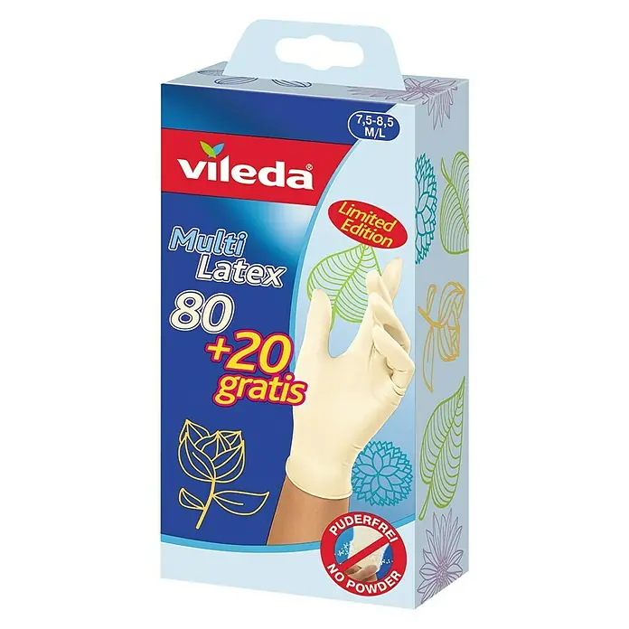 Vileda Einmalhandschuhe Multi Latex - Konfektionsgröße: M/L, 100 Stk., Latex